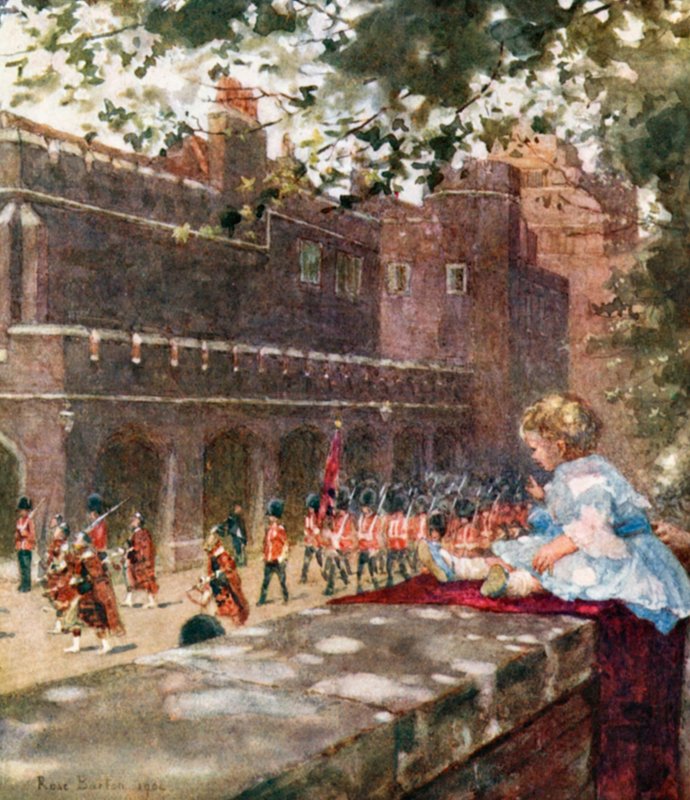 Sua Alteza Real o Príncipe George de Gales Assistindo a Guarda Escocesa da Casa de Marlborough de Rose Maynard Barton