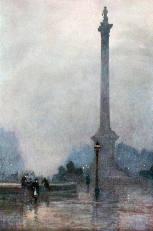 Coluna de Nelson em um nevoeiro de Rose Maynard Barton