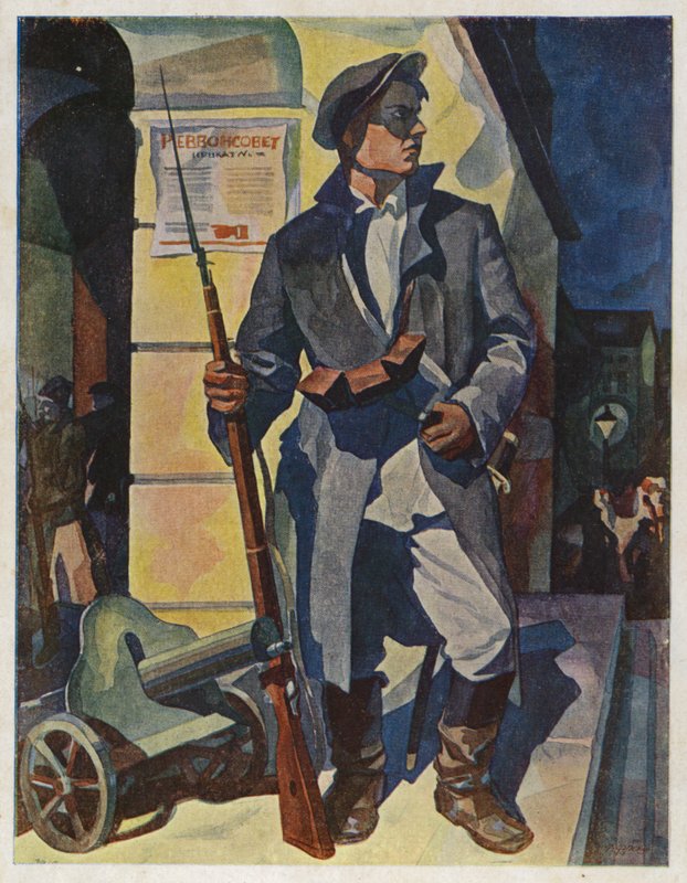 Noite de outubro de 1917, em Smolny, São Petersburgo, c1929 de Rudolph Frenz