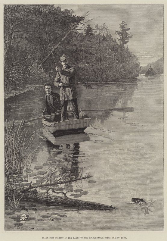 Black Bass Fishing nos lagos do Adirondacks, estado de Nova York de Rufus Fairchild Zogbaum