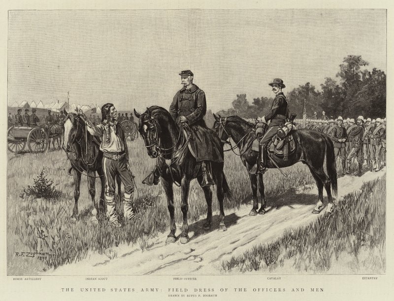 O exército dos Estados Unidos, vestido de campo dos oficiais e homens de Rufus Fairchild Zogbaum
