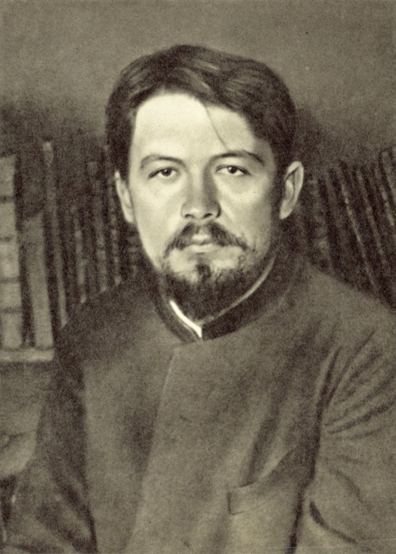 Anton Chekhov em sua propriedade de Melikhovo, na Rússia, no final de março de 1892 de Russian Photographer