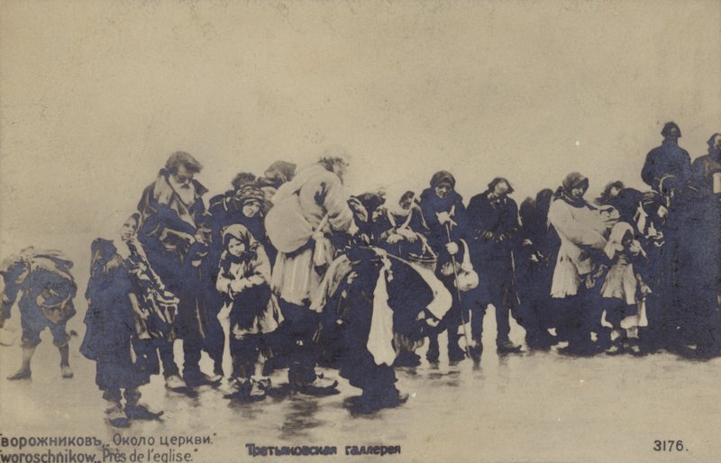 Perto da Igreja, 1889 de Russian School