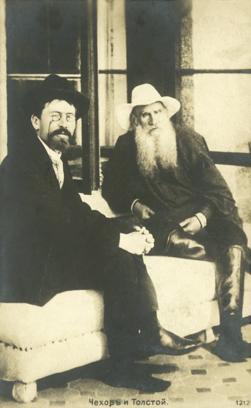 Anton Chekhov e Leo Tolstoy em Yalta, Crimeia, 1900 de Russian Photographer