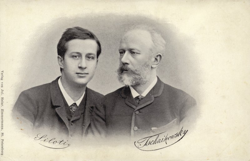 Retrato de Siloti e Tchaikovsky de Russian Photographer