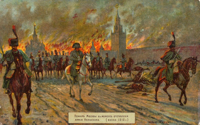 Partida de Napoleão de Moscou de Russian School