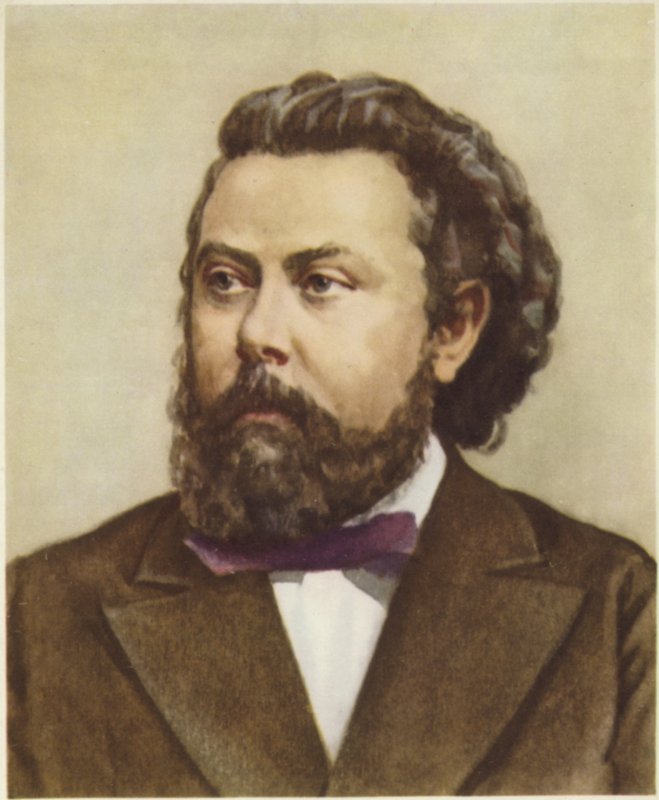 Retrato de Mussorgsky Modesto de Russian School