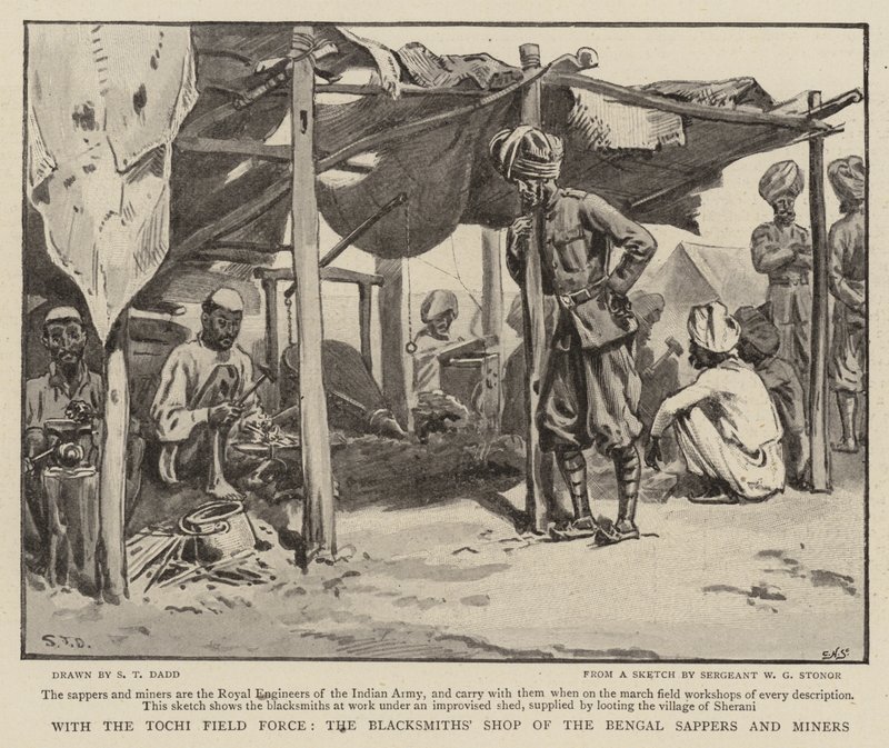 Com a Força de Campo de Tochi, a Loja dos Ferreiros dos Sapadores e Mineiros de Bengala de S.T. Dadd