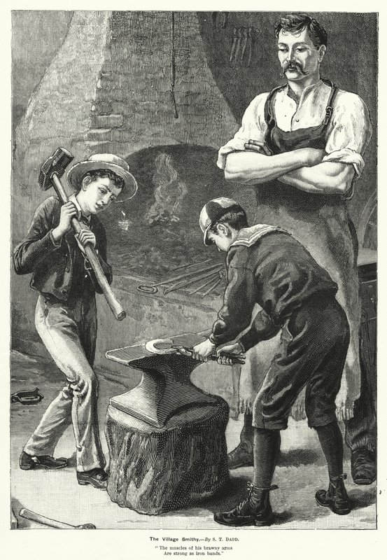The Village Smithy (gravura) de S.T. (after) Dadd