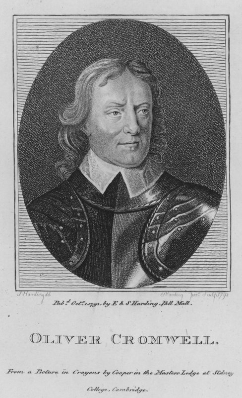 Oliver Cromwell (gravura) de S. (after) Harding
