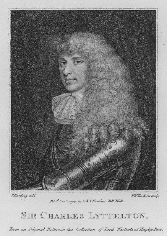 Sir Charles Lyttelton (gravura) de S. (after) Harding