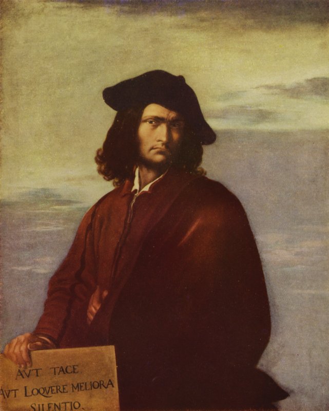 Filosofia, auto-retrato do artista italiano Salvator Rosa (pintura a óleo) de Salvator (after) Rosa