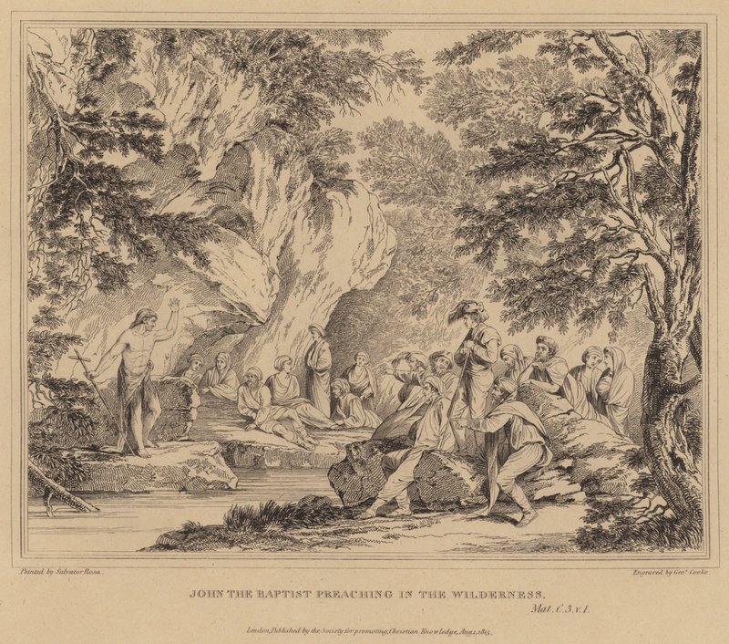 João Batista pregando no deserto, Mateus de Salvator Rosa