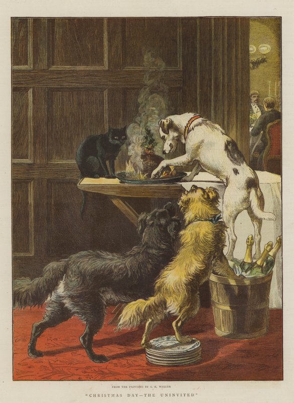 Dia de Natal, o Uninvited (chromolitho) de Samuel Edmund Waller