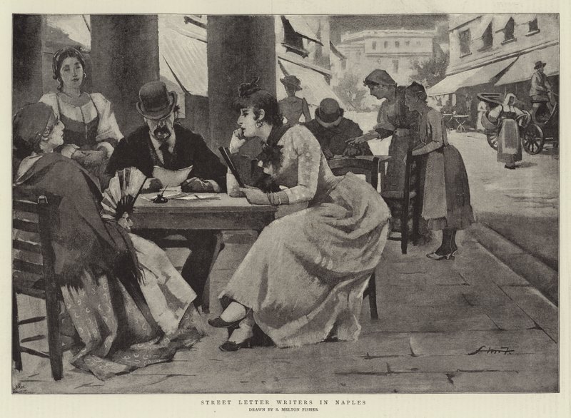 Escritores de Cartas de Rua em Nápoles de Samuel Melton Fisher