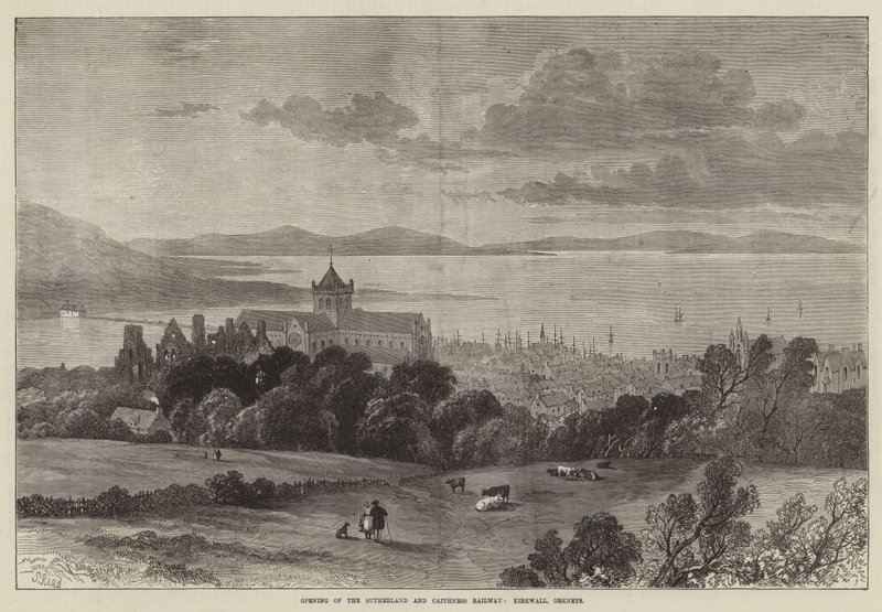 Abertura da Estrada de Ferro Sutherland e Caithness, Kirkwall, Órcades de Samuel Read