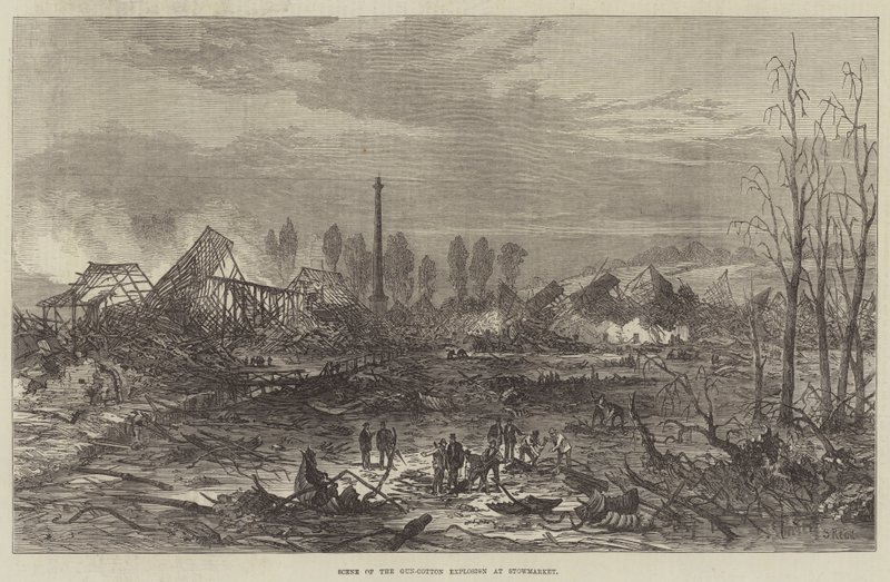 Cena da Explosão Gun-Cotton em Stowmarket de Samuel Read