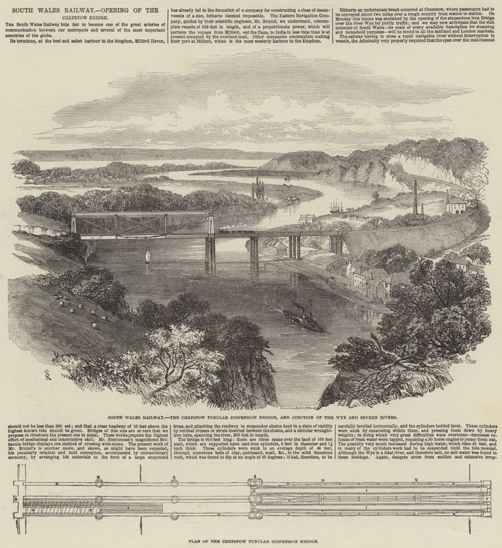 South Wales Railway, abertura da ponte Chepstow de Samuel Read