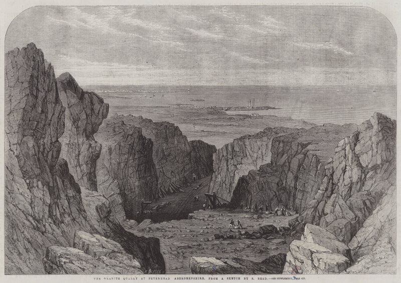 A pedreira de granito em Peterhead, Aberdeenshire de Samuel Read