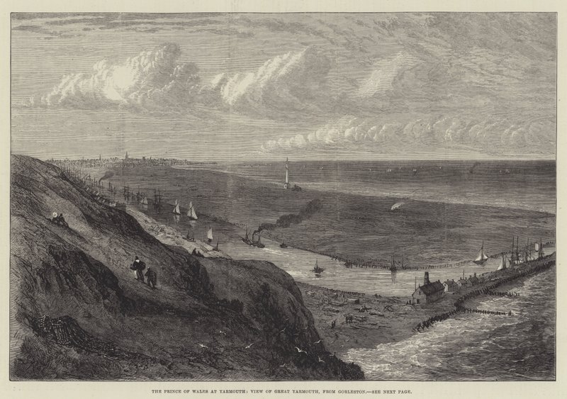 O, príncipe, de, gales, em, Yarmouth, vista, de, grande, yarmouth, de, Gorleston de Samuel Read