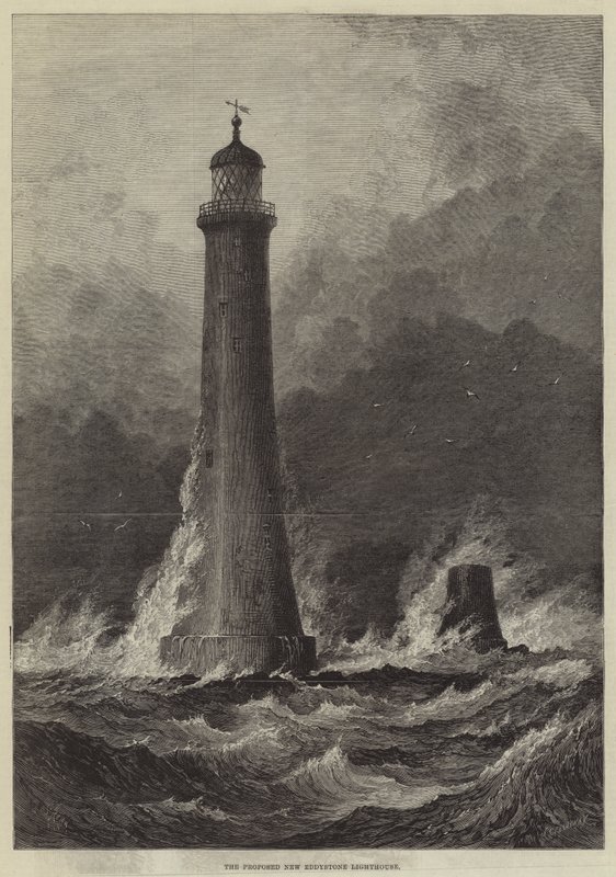 O novo farol de Eddystone proposto de Samuel Read