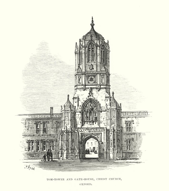 Tom-Tower e Gate-House, Igreja de Cristo, Oxford de Samuel Read