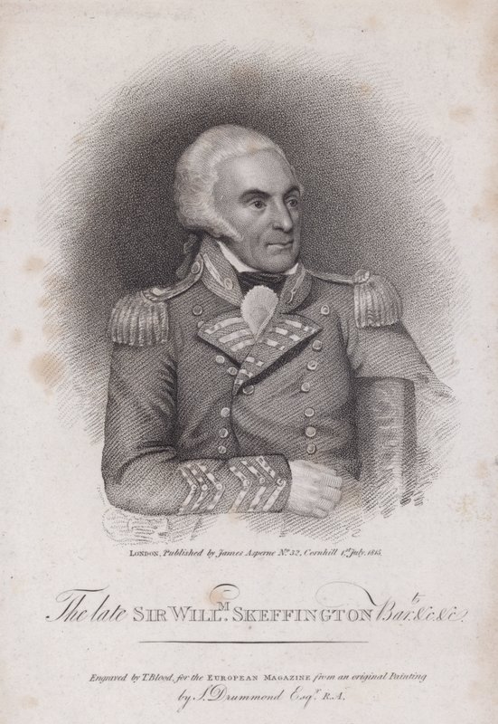 Sir William Skeffington (1742-1815), Coronel do Leicestershire Yeomanry (gravura) de Samuel (after) Drummond