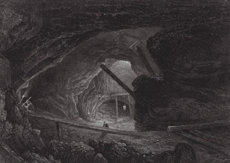 Austrália: As minas de cobre de Burra Burra (gravura) de Samuel (after) Prout