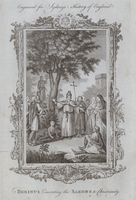 Berinus Convertendo os Saxões ao Cristianismo (gravação) de Samuel (after) Wale