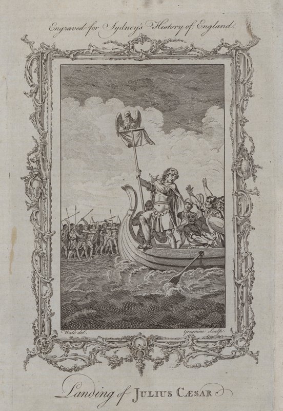 Aterragem de Júlio César (gravura) de Samuel (after) Wale