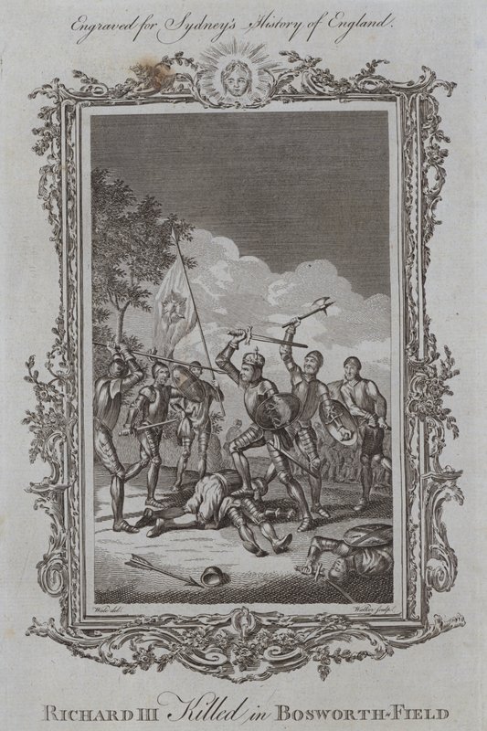 Richard III Morto em Bosworth-Field (gravura) de Samuel (after) Wale