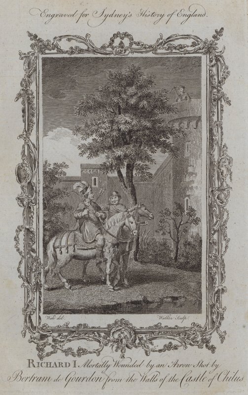 Richard I Mortally Wounded by an Arrow Shot by Bertram de Gourdon from the Walls of the Castle of Chilus (gravura) de Samuel (after) Wale