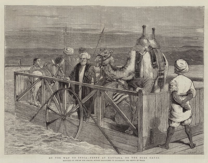 No caminho para a Índia, Ferry em Kantara, no Canal de Suez de Samuel Edmund Waller