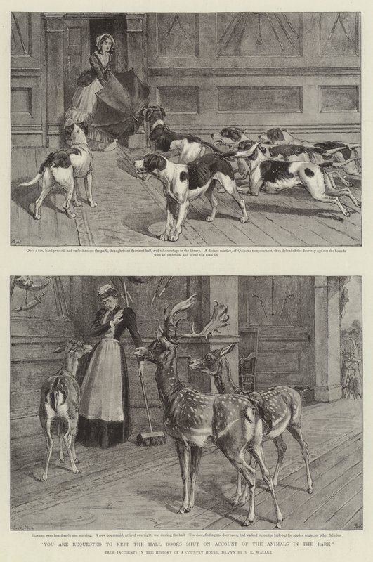 Você é solicitado a manter as portas do hall fechadas em conta dos animais no parque de Samuel Edmund Waller