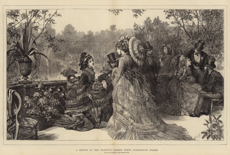 Um esboço na festa de jardim de sua majestade, o Palácio de Buckingham de Samuel Luke Fildes