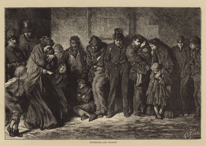 Sem casa e com fome de Samuel Luke Fildes