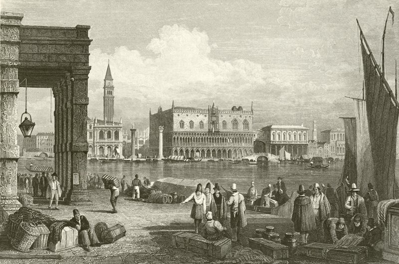 O Grande Canal e o Palácio Ducal, Veneza de Samuel Prout