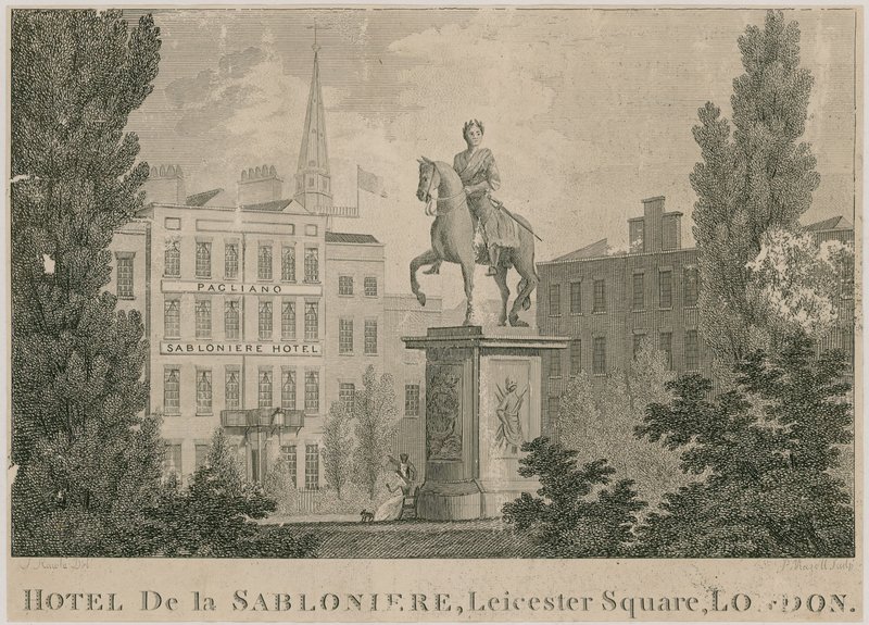 Hotel de Sabloniere, Leicester Square, Londres de Samuel Rawle