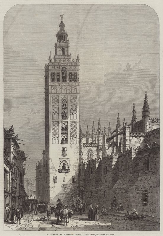 Uma rua em Sevilha, Espanha, a Giralda de Samuel Read