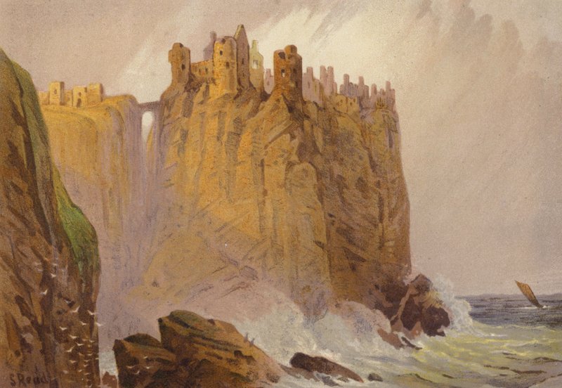 Norte da Irlanda, Castelo de Dunluce (cor litho) de Samuel Read
