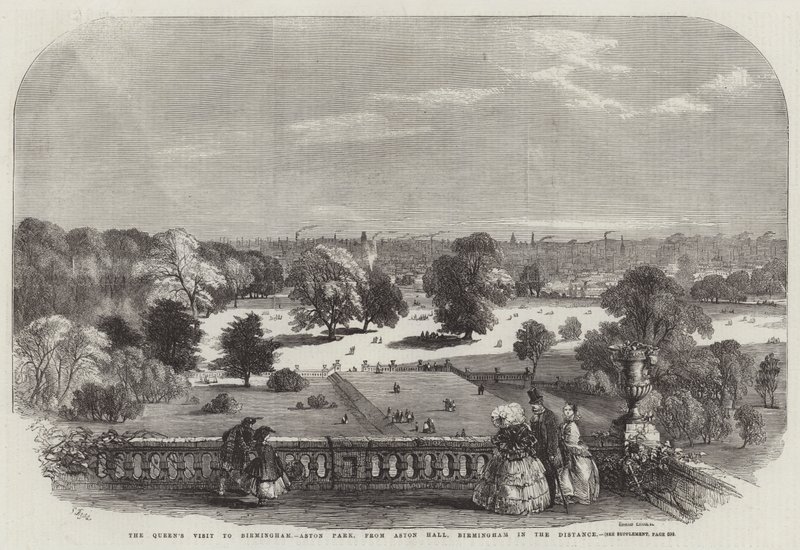 Visita da Rainha a Birmingham, Aston Park, de Aston Hall, Birmingham à distância de Samuel Read