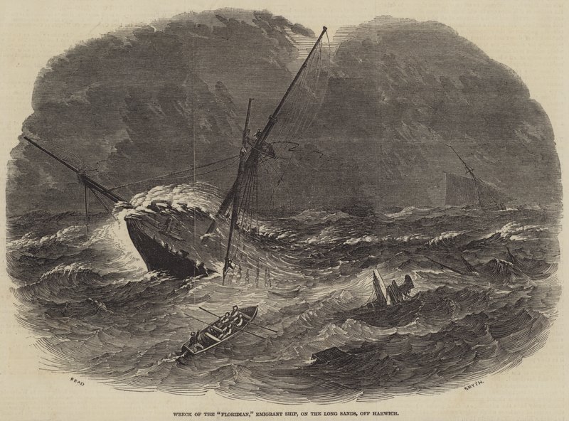 Naufrágio do Floridian, Emigrant Ship, na Long Sands, fora de Harwich de Samuel Read