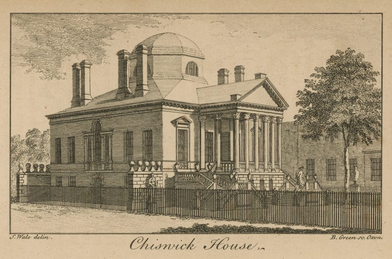 Vista geral da Chiswick House de Samuel Wale