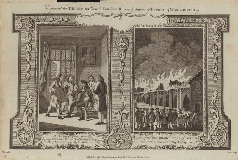 Incêndios de Londres de 1666 e 1758 de Samuel Wale