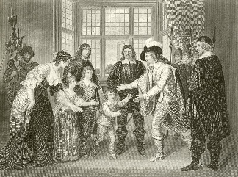 A entrevista de Charles I com seus filhos de Samuel Woodforde