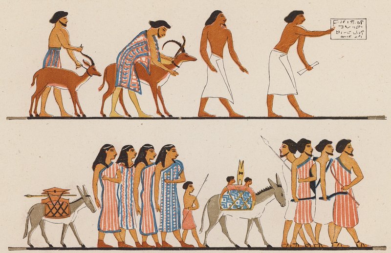 Arte egípcia antiga (litografia a cores) de School Egyptian
