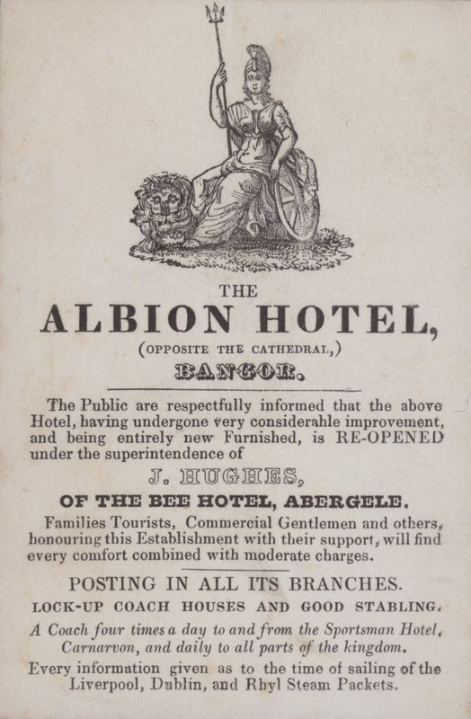 Anúncio para o Hotel Albion, Bangor, Norte do País de Gales (gravação) de School Welsh