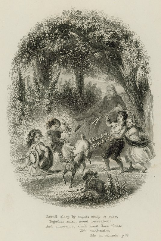 Cena de Ode na Solidão, de Alexander Pope (gravura) de Scottish School
