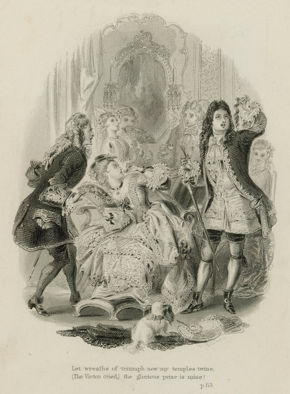 Cena de Rape of the Lock, de Alexander Pope (gravura) de Scottish School