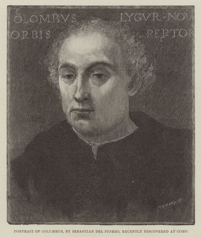 Retrato de Colombo, recentemente descoberto em Como de Sebastiano del Piombo